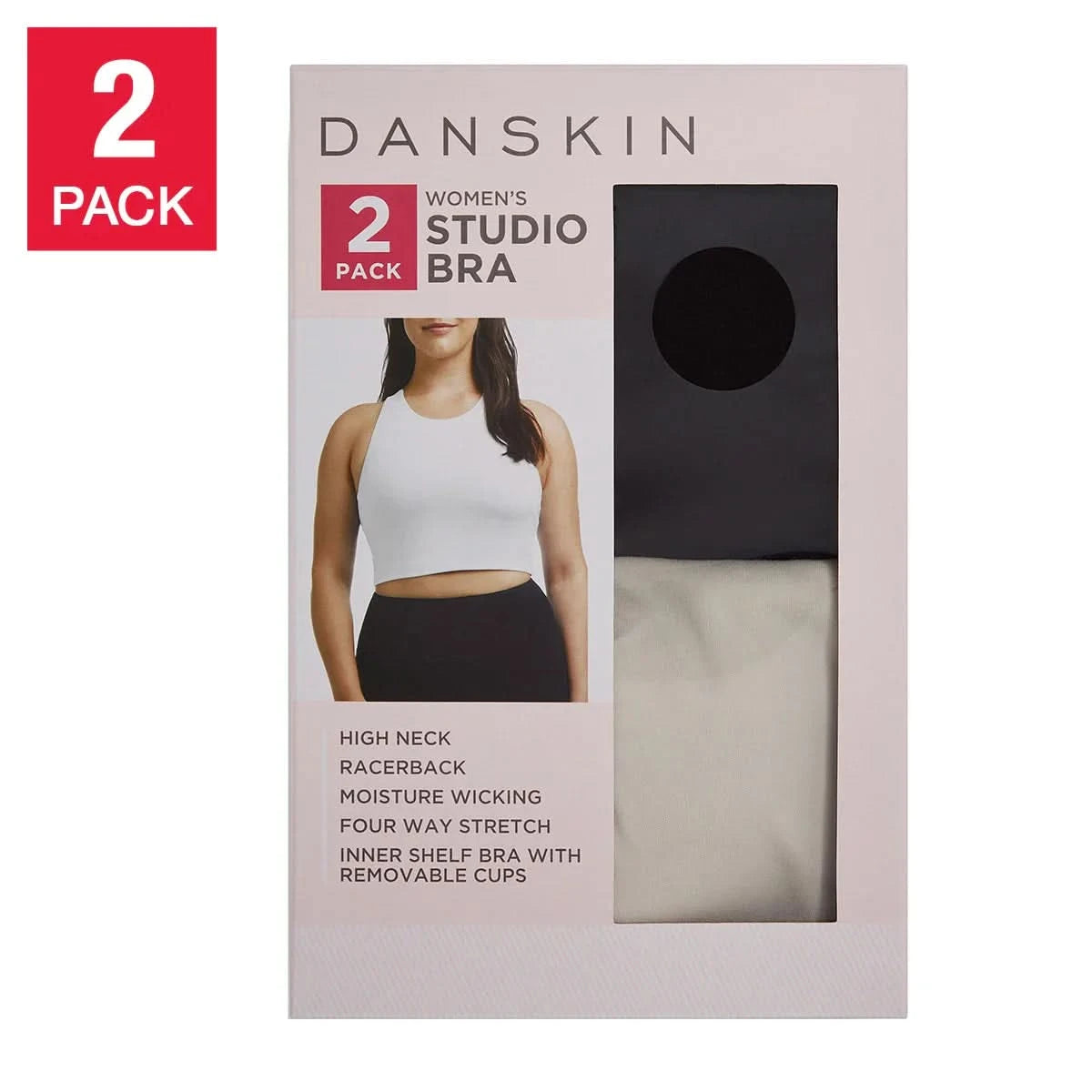 Danskin Women’s Studio Bra, 2-pack