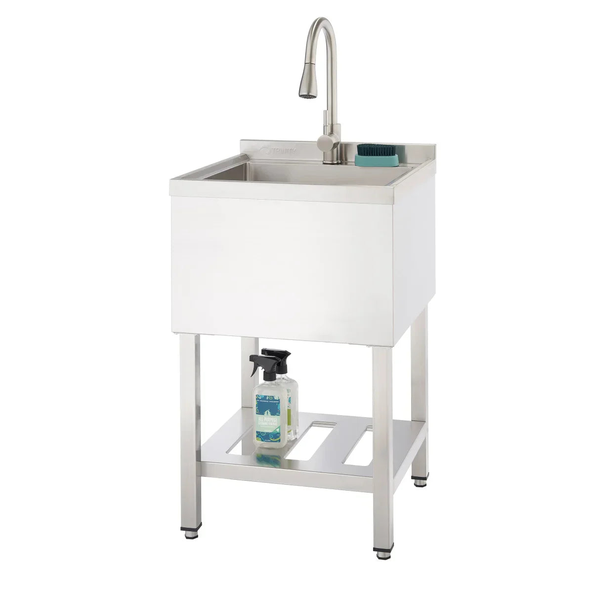 TRINITY 18" x 16" x 13" Stainless Steel Utility Sink with Pull-out Faucet