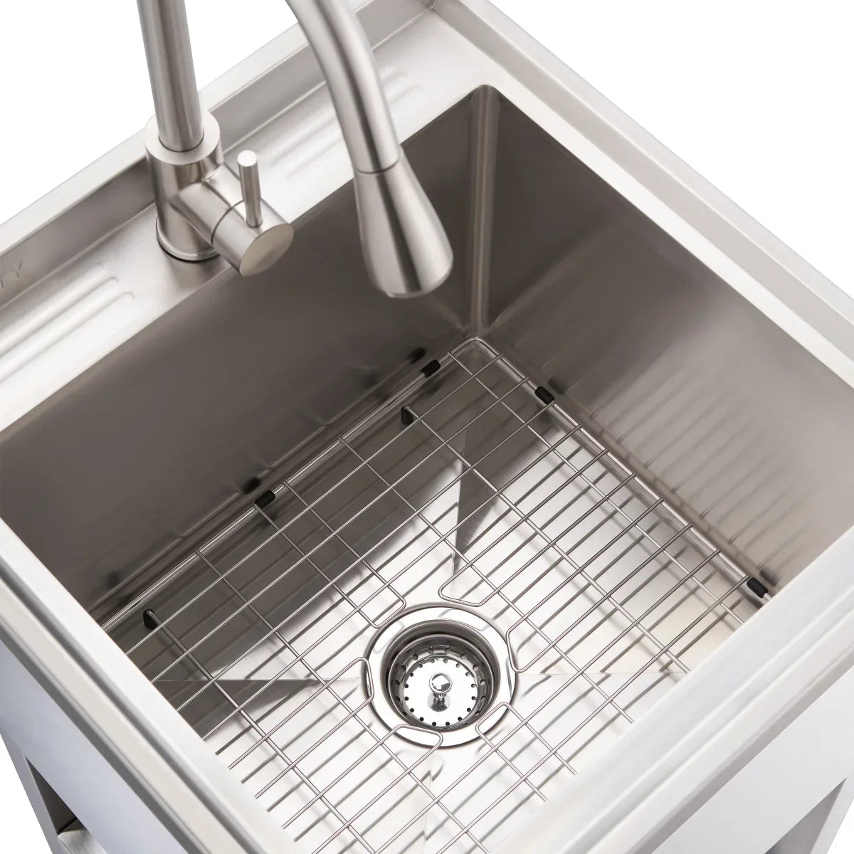 TRINITY 18" x 16" x 13" Stainless Steel Utility Sink with Pull-out Faucet