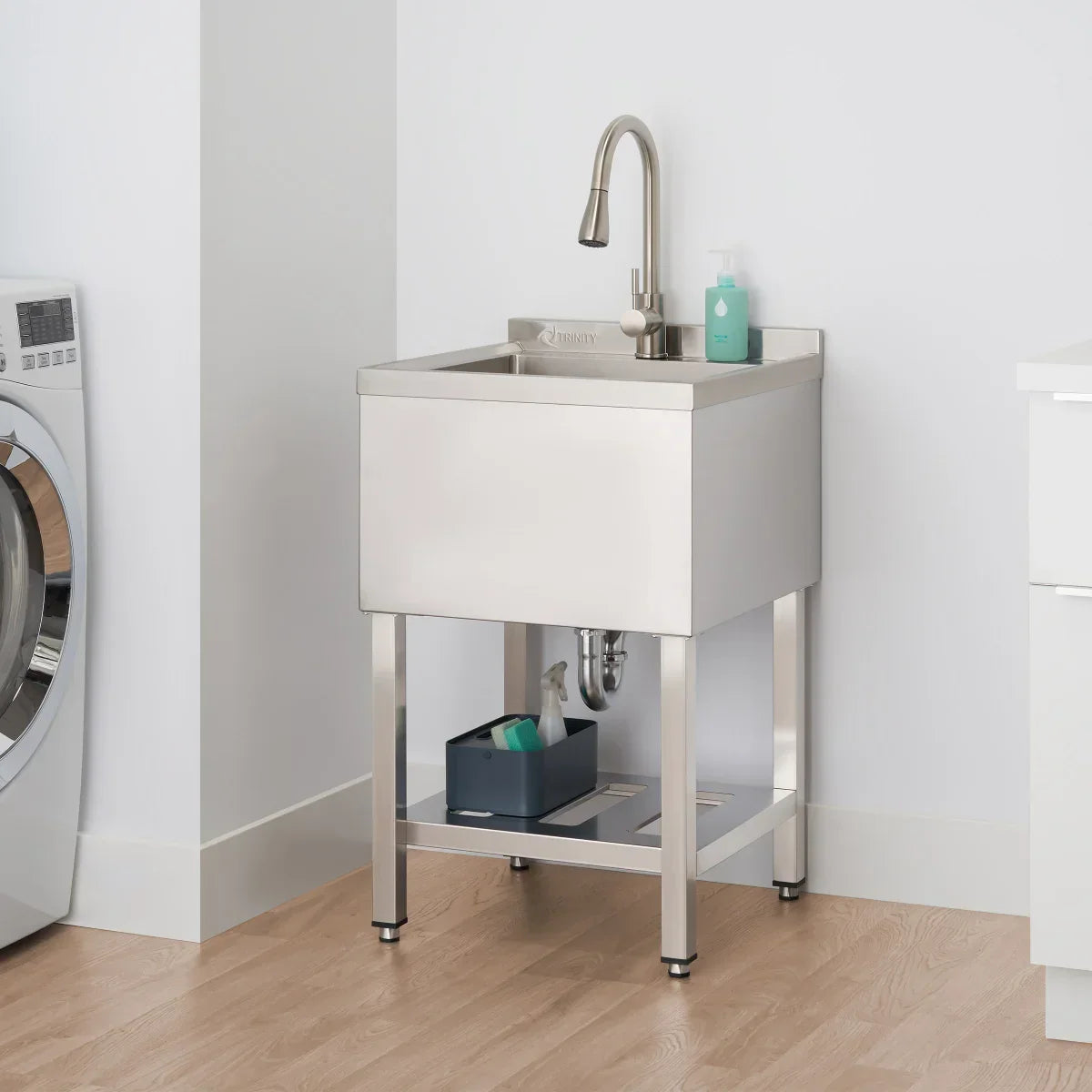 TRINITY 18" x 16" x 13" Stainless Steel Utility Sink with Pull-out Faucet