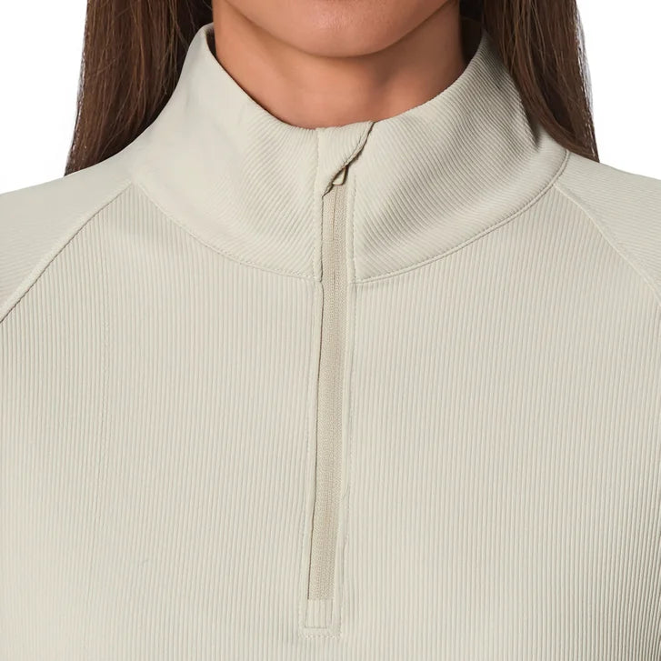 Mondetta Women's Ribbed Quarter-Zip Top