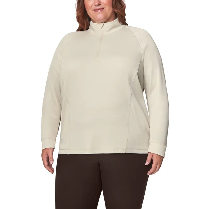 Mondetta Women's Ribbed Quarter-Zip Top
