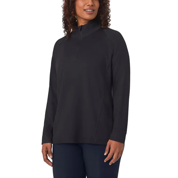 Mondetta Women's Ribbed Quarter-Zip Top