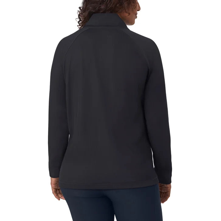 Mondetta Women's Ribbed Quarter-Zip Top