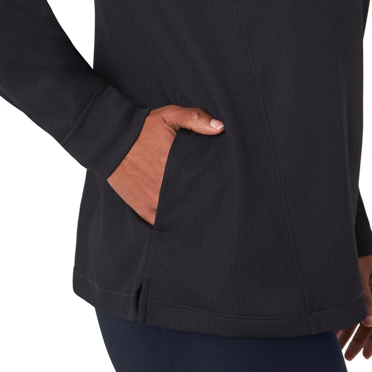 Mondetta Women's Ribbed Quarter-Zip Top