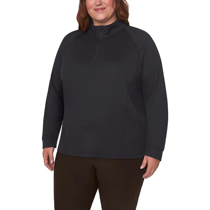 Mondetta Women's Ribbed Quarter-Zip Top