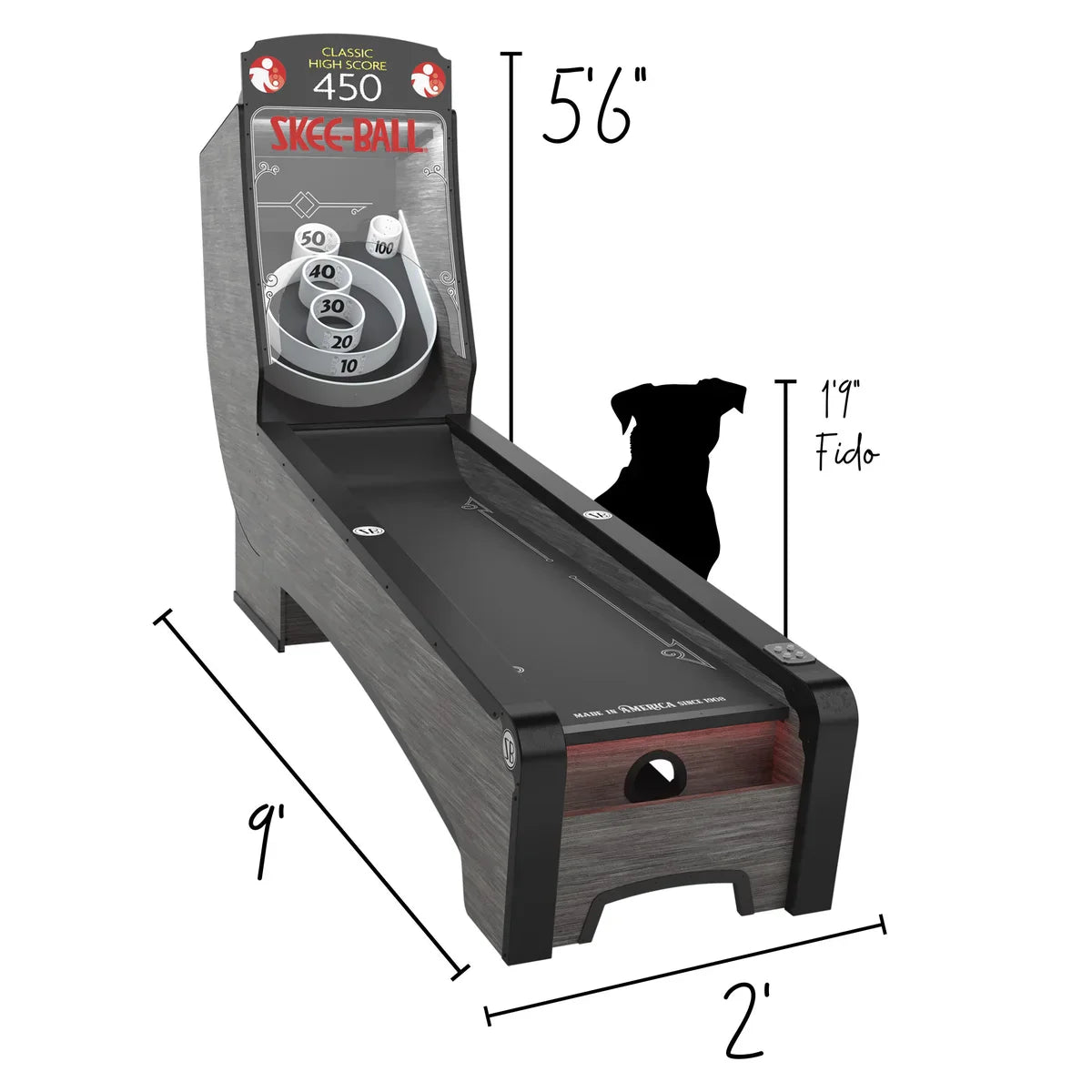 Skee-Ball 9' Signature Steel Home Arcade Game