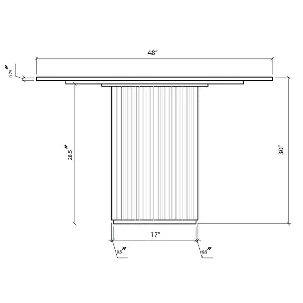 Troy 48” Carrara Quartz Dining Table
