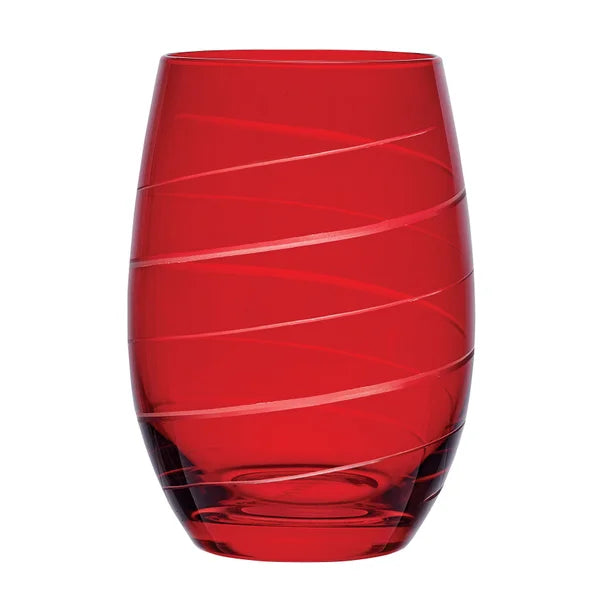 Mikasa Cheers Stemless Ruby Wine Glasses, Set of 6