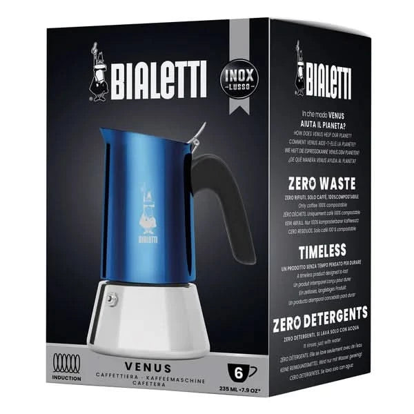 Bialetti Stovetop Espresso Maker Venus Blue, 6 Cup