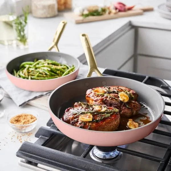 GreenPan GP5 Ceramic Nonstick 11-piece Set with Champagne Handles