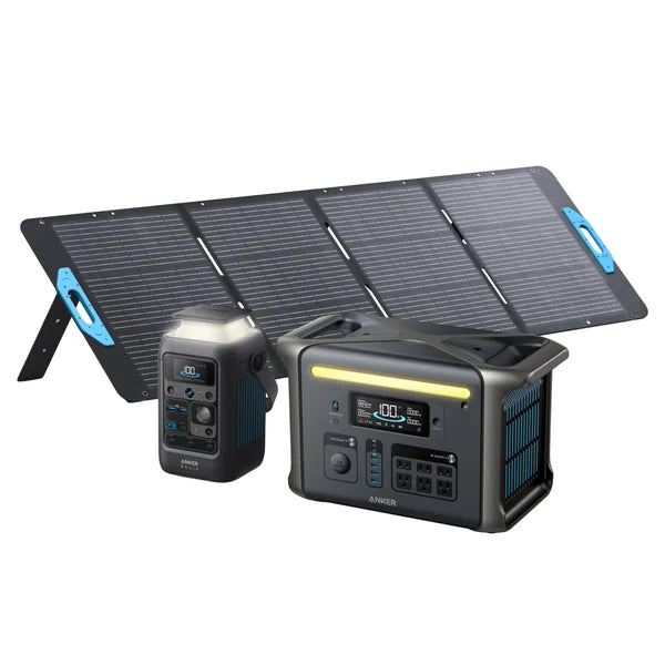 Anker SOLIX F1500 + C300X DC Portable Power Station w/ 200W Solar Panel