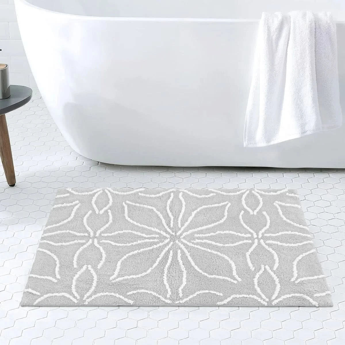 Floral Cotton Bath Rug