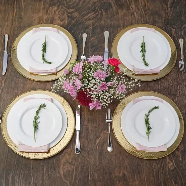 Mikasa Holiday Stainless Steel Charger Plates, Set of 4