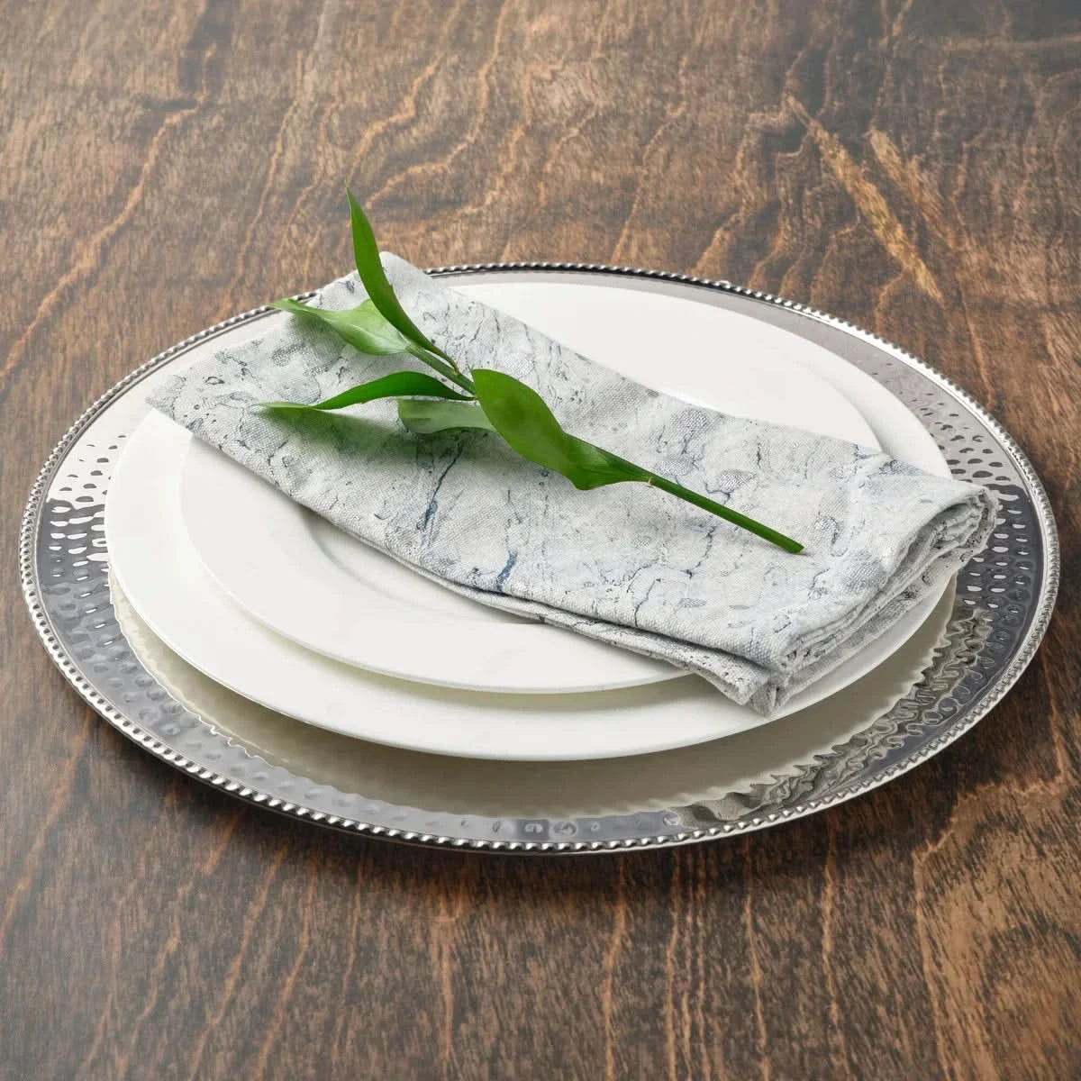 Mikasa Holiday Stainless Steel Charger Plates, Set of 4