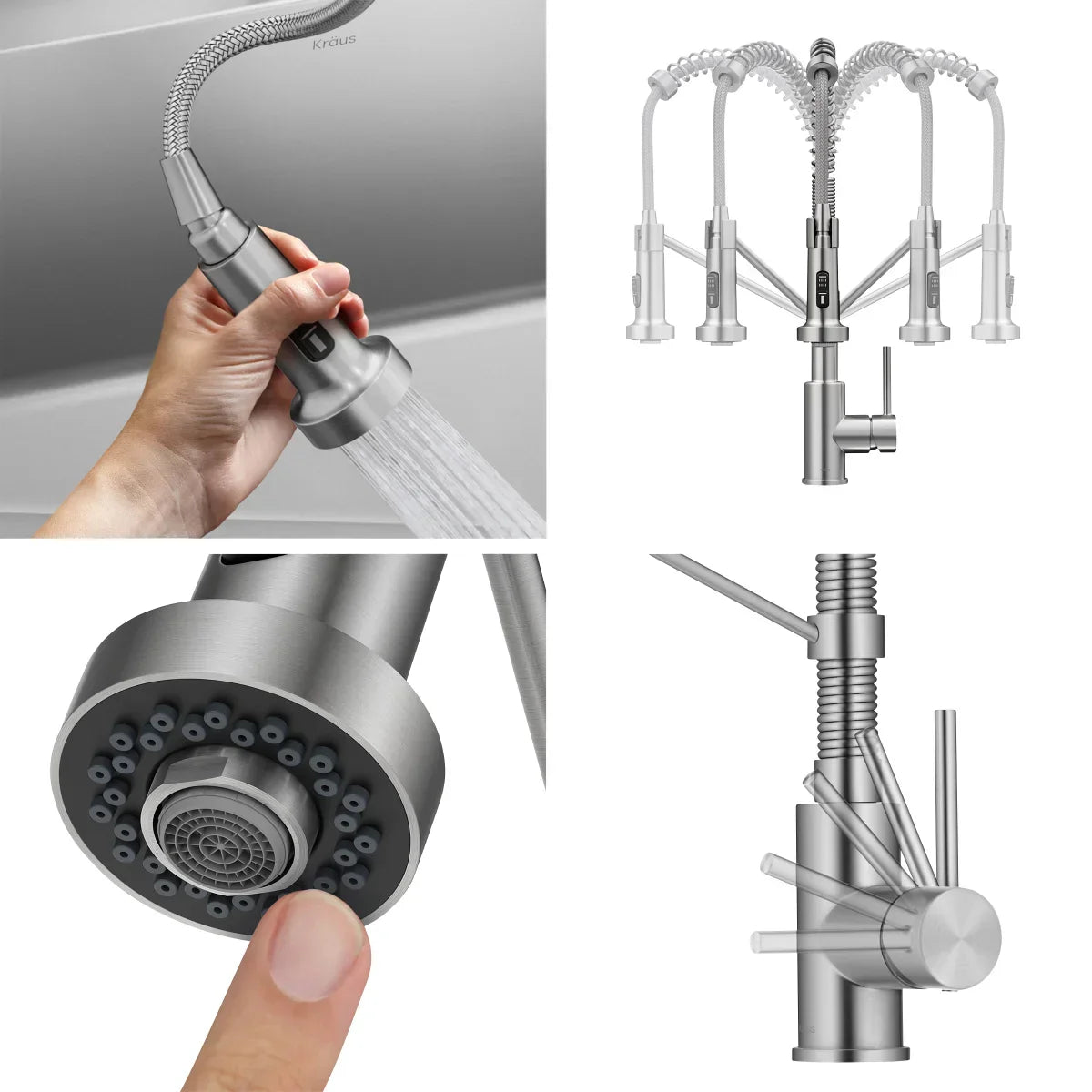 KRAUS Topmount Workstation Kitchen Sink with Commercial Pull-Down Faucet