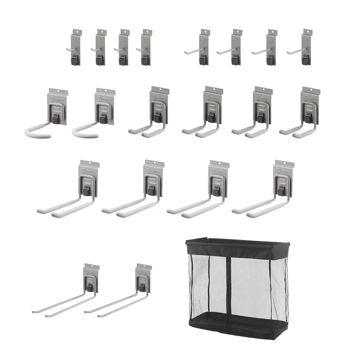 TRINITY 24 Sq Ft Modular Slatwall 19-piece White Accessory Set