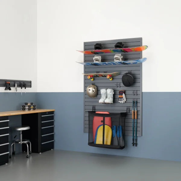 TRINITY 24 Sq Ft Modular Slatwall 19-piece Accessory Set