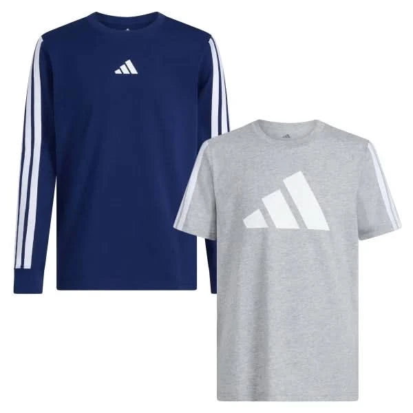adidas Youth 2-pack Long Sleeve & Short Sleeve Tee