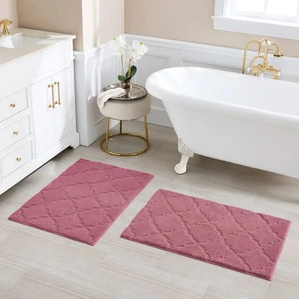 Charisma Drylon Trellis Bath Rugs, 2 Pack