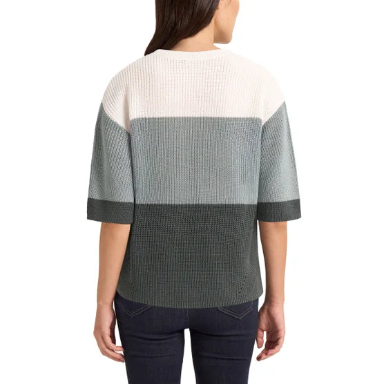 Matty M Women's Elbow Sleeve Colorblock Sweater
