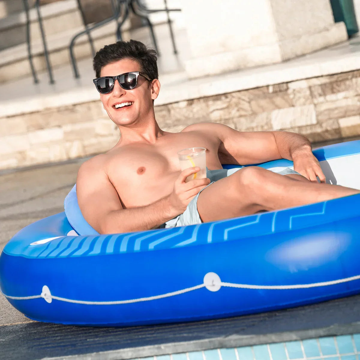 H2OGO! Comfort Plush Cove Lounger Pool Floats, 2-pack