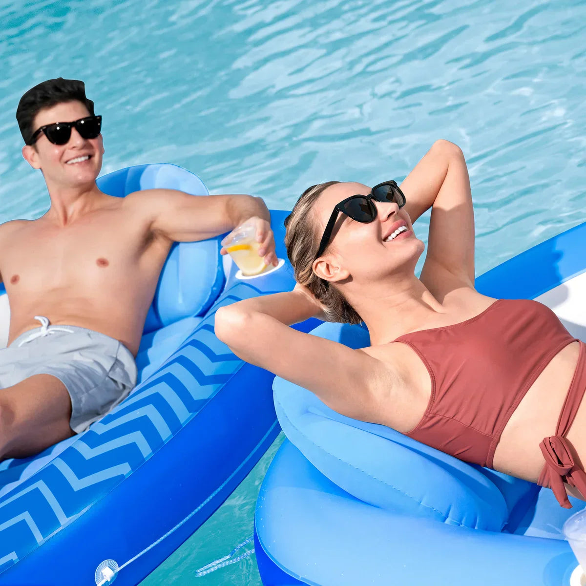 H2OGO! Comfort Plush Cove Lounger Pool Floats, 2-pack