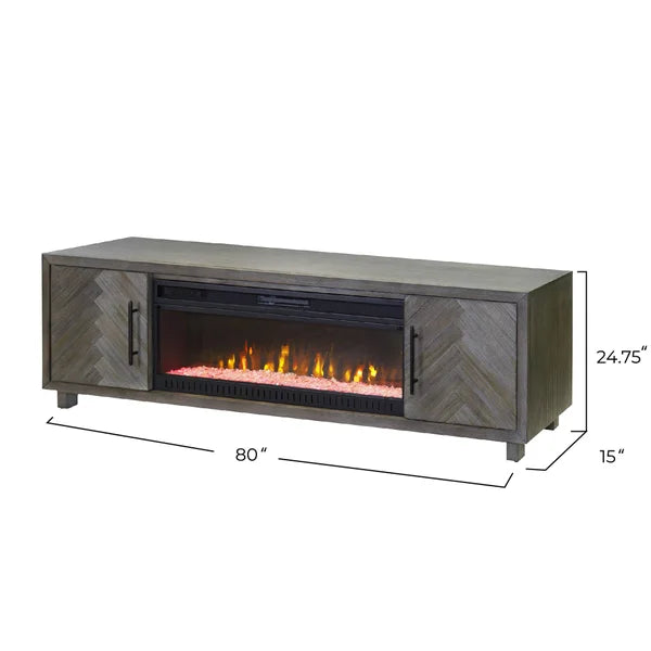 Parker 80” TV Console with Electric Fireplace