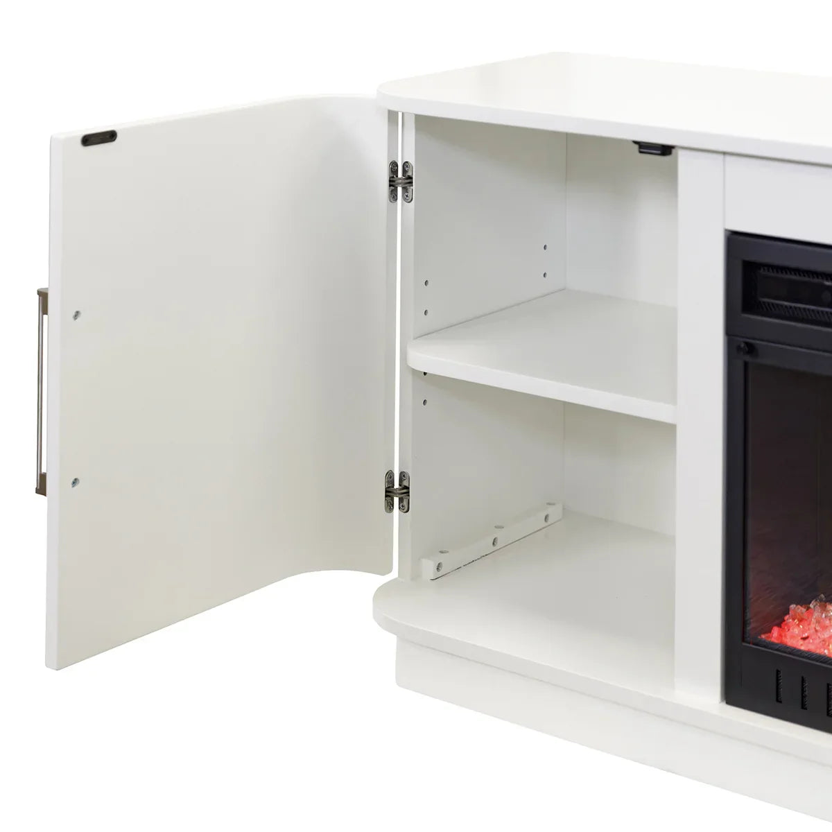 Urban TV Console with Electric Fireplace, White