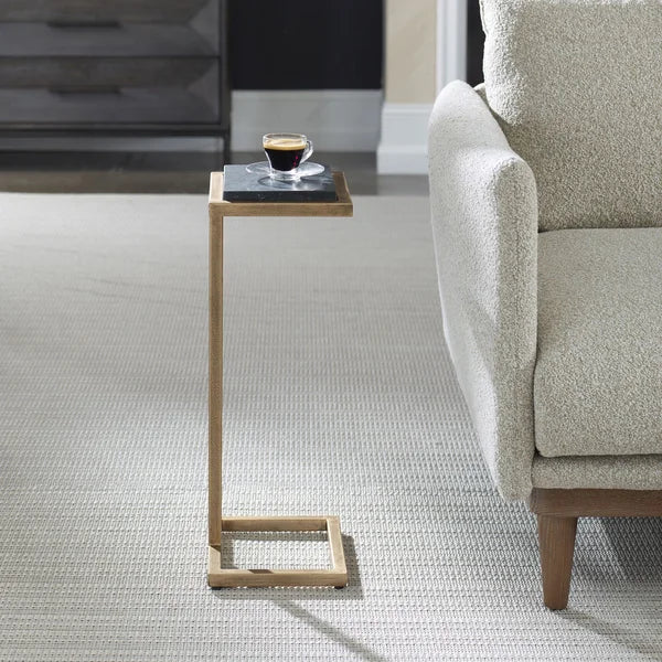 Cailin 23" Side Table, Black Marble