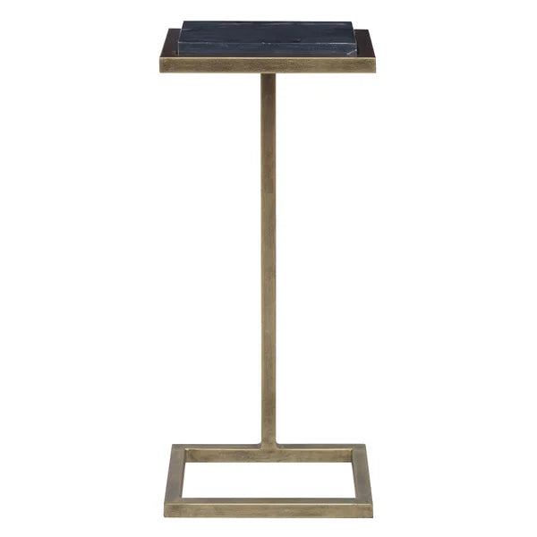Cailin 23" Side Table, Black Marble