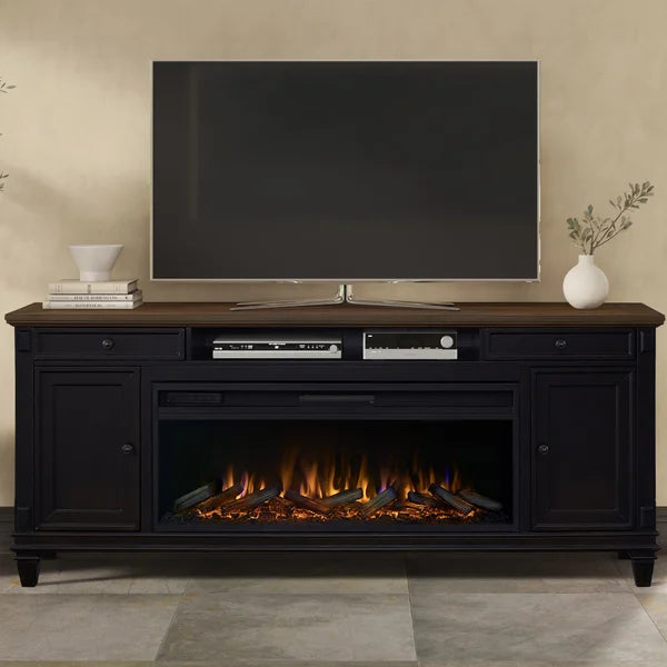 Harrington 75.5” TV Console with Electric Fireplace