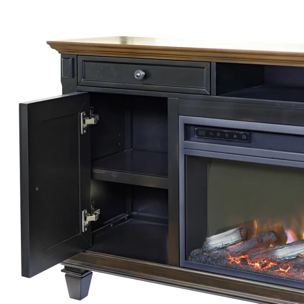 Harrington 75.5” TV Console with Electric Fireplace