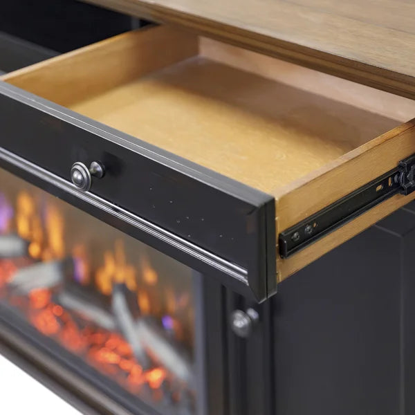 Harrington 75.5” TV Console with Electric Fireplace
