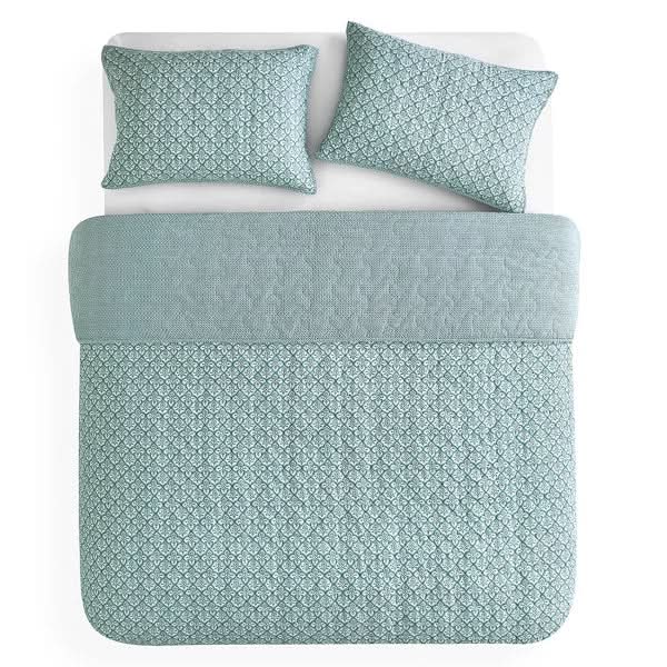 Caro Home 3-piece Cotton Quilt Set, Daveena Grass