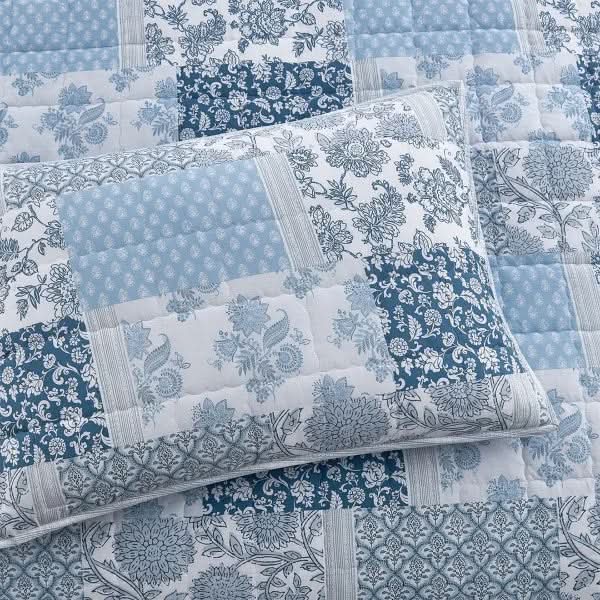 Caro Home 3 Piece Cotton Quilt Set, Mahika Patchwork