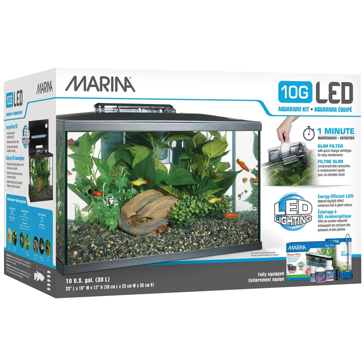 Marina 10 Gallon LED Aquarium Kit