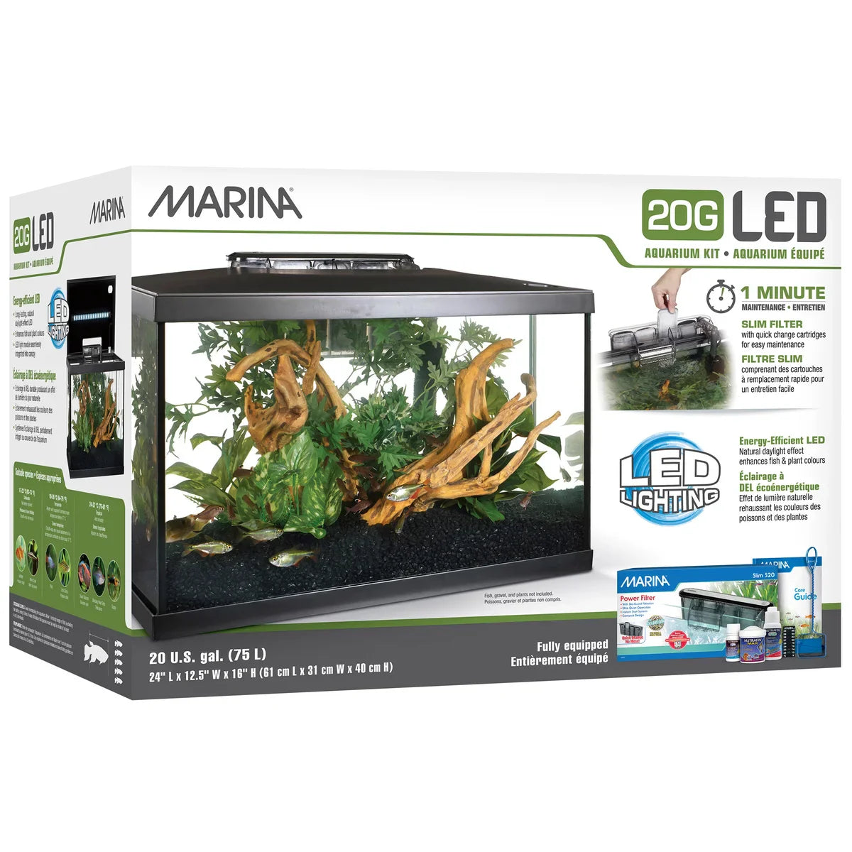 Marina 20 Gallon LED Aquarium Kit