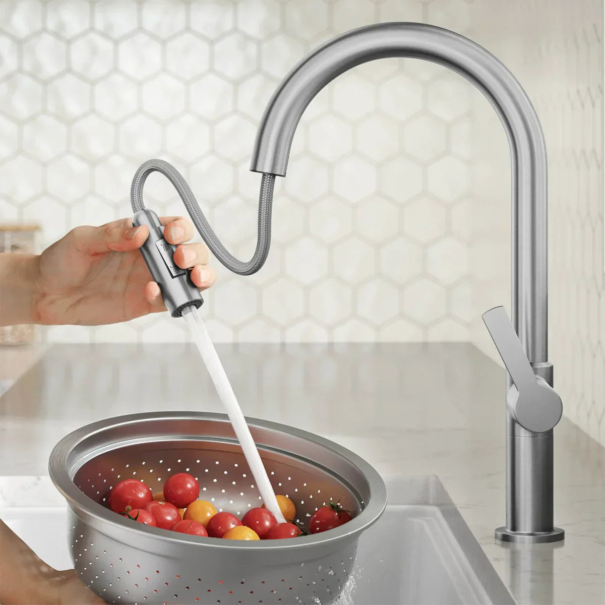 KRAUS 32” Undermount Single Bowl Kitchen Sink with Modern Pull Down Faucet