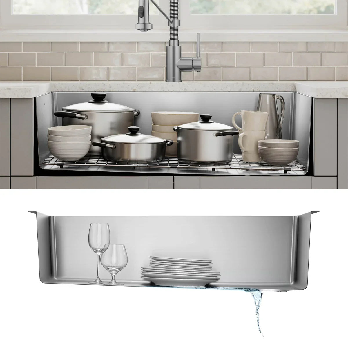 KRAUS 32” Undermount Single Bowl Kitchen Sink with Modern Pull Down Faucet