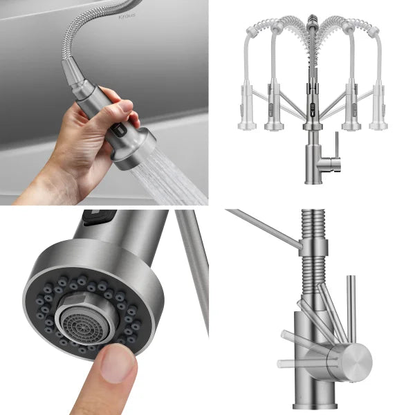 KRAUS 32” Undermount Single Bowl Kitchen Sink with Commercial Pull Down Faucet