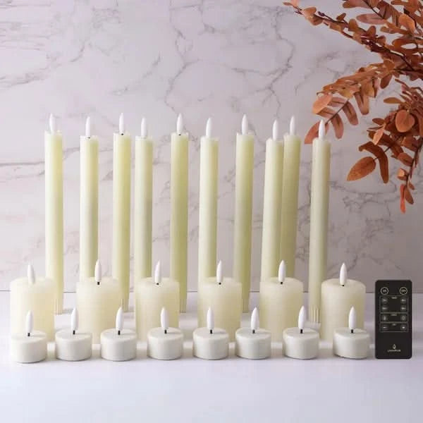 LumiPur Signature 25-Piece Flameless LED Candles Centerpiece Collection with Remote
