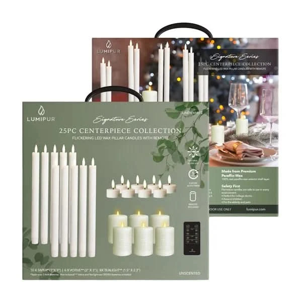 LumiPur Signature 25-Piece Flameless LED Candles Centerpiece Collection with Remote