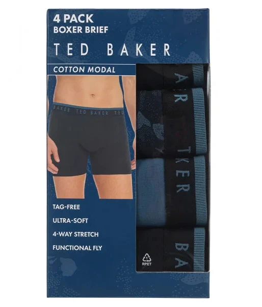 Ted Baker Men's Boxer Brief, 4-pack