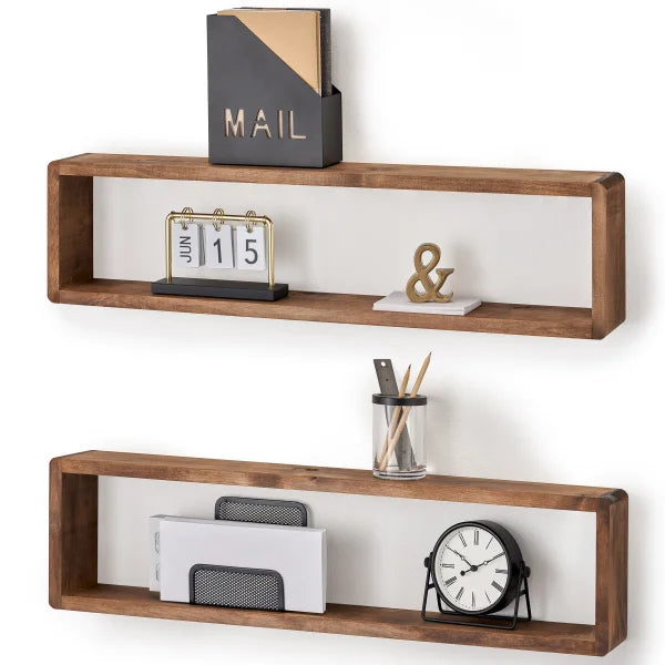 TRINITY Stackable Floating Box Shelf, 2-pack