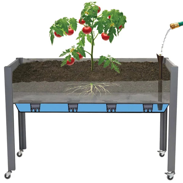 CedarCraft Self-watering Slat Planter 21" x 47" x 32" with Shelf