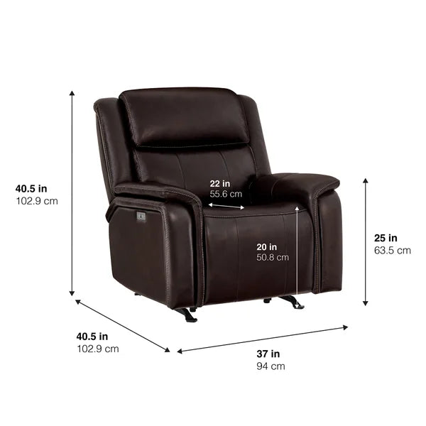 Barcalounger Bryson Leather Power Rocker Recliner with Power Adjustable Headrest