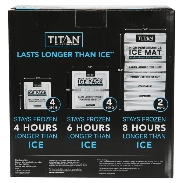 Titan by Arctic Zone High Performance Ice Packs, 10-pack Combo