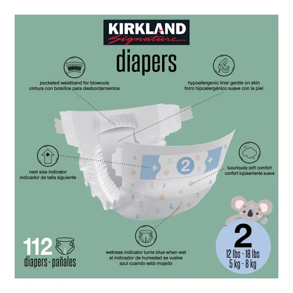 Kirkland Signature Diaper Size 2, 112-count