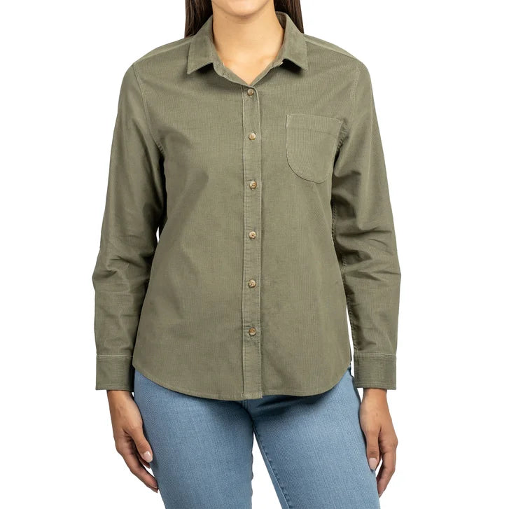 Jachs Girlfriend Women's Mini Corduroy Button Up Shirt